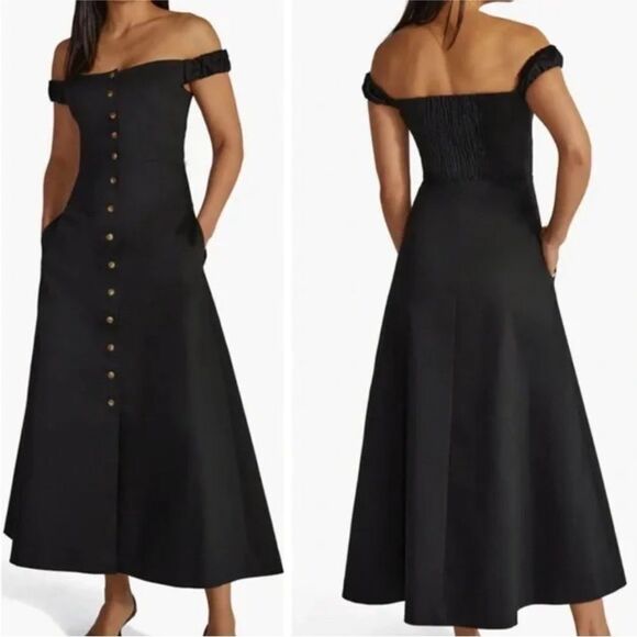 Favorite Daughter Dresses & Skirts - NEW FAVORITE DAUGHTER The Lovesick Off the Shoulder Dress Black Size 12 $ 278